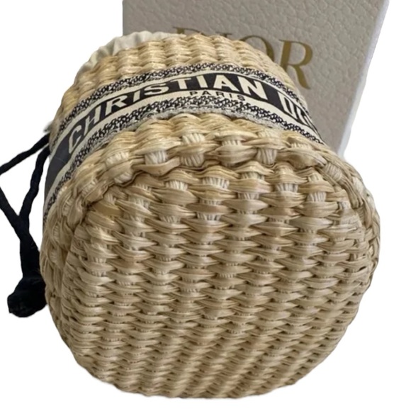 NIB CHRISTIAN DIOR Novelty Straw Pouch Mini Bag - Picture 5 of 8